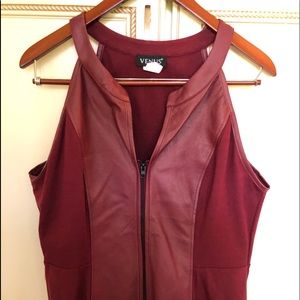 Sexy leather zip up tops.